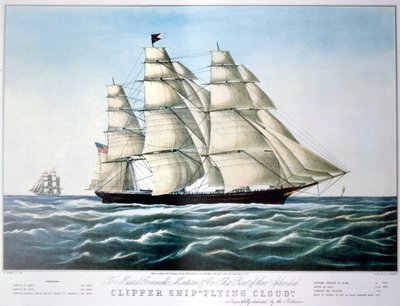 「クリッパー船フライングクラウド」、1851-1907 作： E Brown Jr