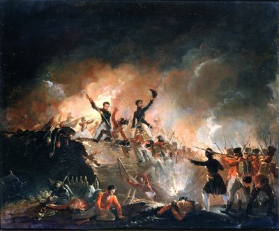 1814年8月15日、エリー砦でのイギリス軍の反発、1840年 作： E. C. Watmough