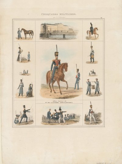 イズマイロフスキー連隊の制服、1840年 作： E. Gilbertson