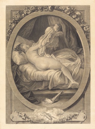 シャツを脱いだ 作： E. Guersant after Jean Honoré Fragonard