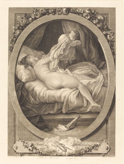 シャツを脱いだ 作： E. Guersant after Jean Honoré Fragonard