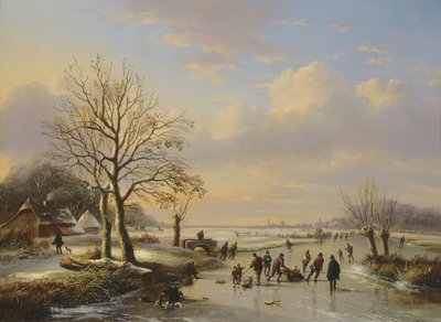 アイススケーター、1850 作： E. J. and Verwee Verboeckhoven