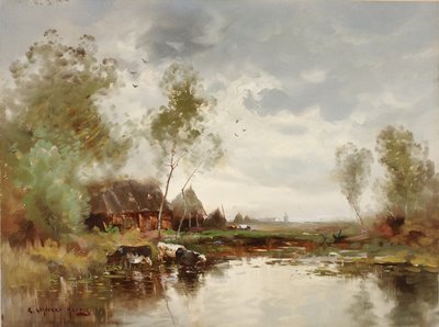 風車のある風景 作： E. Landseer Harris