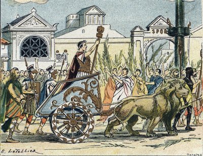 ジュール・セザール（Giulio CesareまたはCaius Julius Caesar）の政治家・ローマ文学者の凱旋門 作： E. Letellier