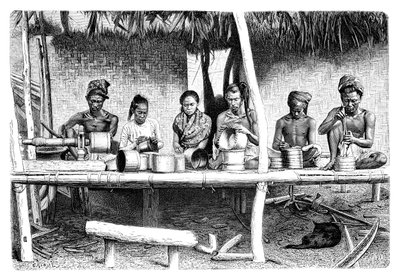 ミャンマー、1895年の職人。 作： Etienne Antoine Eugene Ronjat