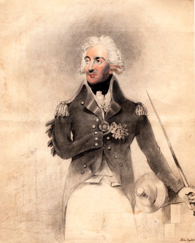 ホレーショ・ネルソン 1758 年～1805 年、初代ネルソン子爵、1837 年。 作： E Ryder