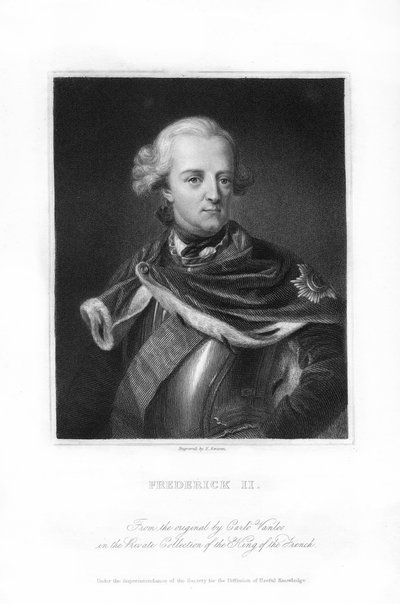 フレデリック大王、プロイセンの王、1836年。 作： E. Scriven