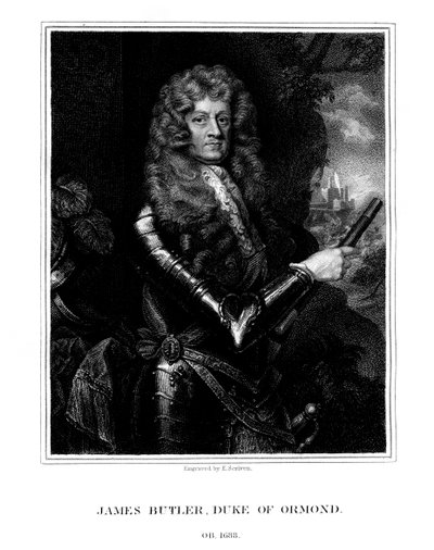 ジェームズバトラー、初代オーモンド公、アングロアイルランドの政治家、兵士、1824年。 作： E. Scriven