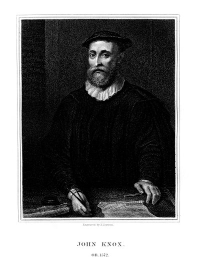 ジョンノックス、スコットランドの宗教改革者、1825年。 作： E. Scriven