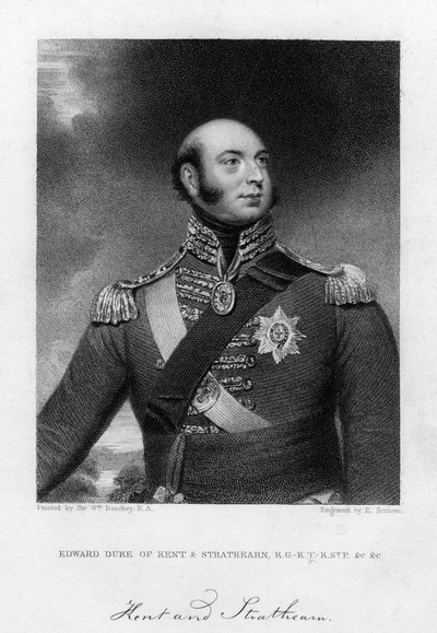 エドワード・アウグストゥス王子、1767年から1820年、ケント公爵とストラサーン公、19世紀。 作： E. Scriven