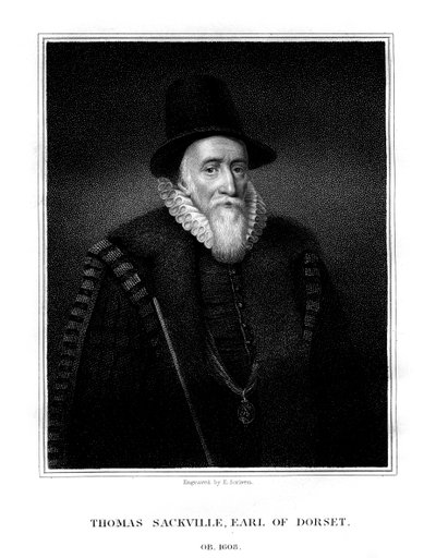 トーマスサックビル、初代ドーセット伯、イギリスの政治家および詩人、1824年。 作： E. Scriven