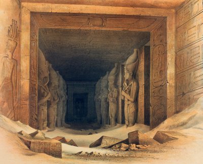 「アボウ シンベル神殿の内部」、エジプト、1842～1845 年 作： E Weidenbach