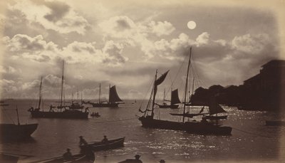 月光効果-パナマ湾、1877年。 作： Eadweard Muybridge