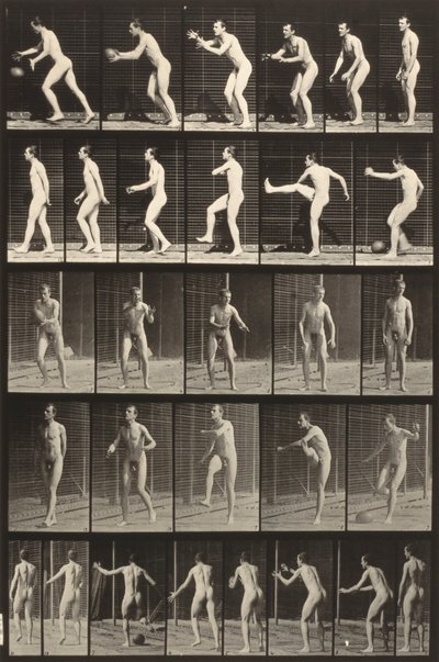 動物の運動（300版）（ボールを蹴る男） 作： Eadweard Muybridge
