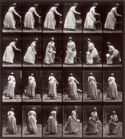 アニマルロコモーション、プレート265：座っている女性とのシーケンス、1887（フォトメカニックプリント） 作： Eadweard Muybridge