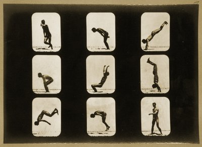 「Animal Locomotion」シリーズのスポーツ選手、不規則、1881年頃 作： Eadweard Muybridge