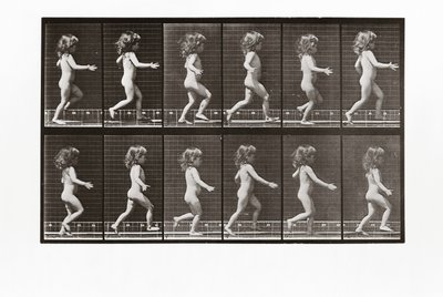 走っている子供、1887年、アニマルロコモーションのプレート469 作： Eadweard Muybridge
