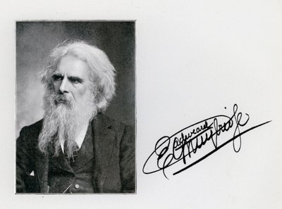 エドワード・マイブリッジ、ポートレートとサイン（モノクロ写真 作： Eadweard Muybridge