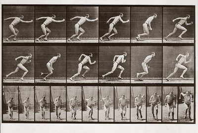 走っている男、アニマルロコモーションのプレート59、1887 作： Eadweard Muybridge