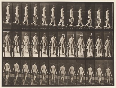 プレート122。降順傾斜、両手のバケット、1872〜1885 作： Eadweard Muybridge