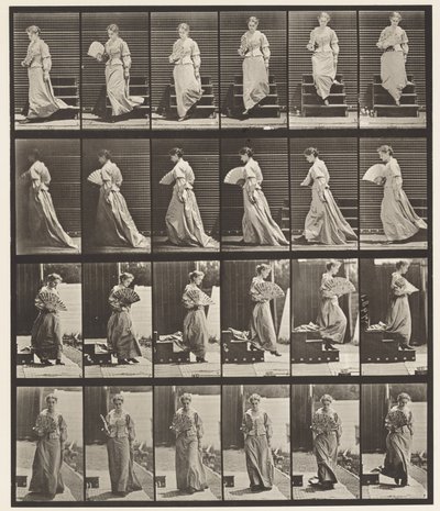 プレート141階段の下りと扇風機のひらき 作： Eadweard Muybridge