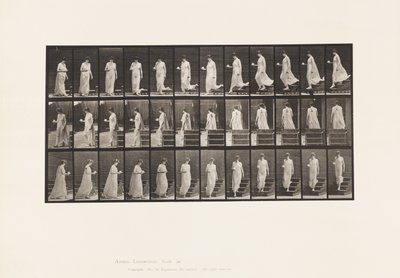 プレート143右手でカップ＆ソーサーを回しながら坂道を下る 作： Eadweard Muybridge