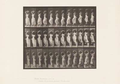 プレート146。下降傾斜、左肩に水筒を回す 作： Eadweard Muybridge
