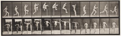 プレート154。ジャンプ。まっすぐ走る、高いジャンプ 作： Eadweard Muybridge