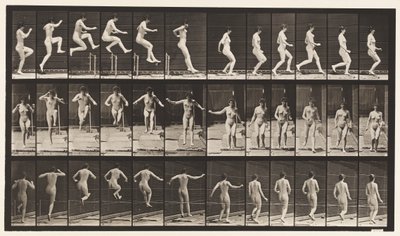 プレート155。ジャンプ、ランニング、ストレート走り高跳び 作： Eadweard Muybridge