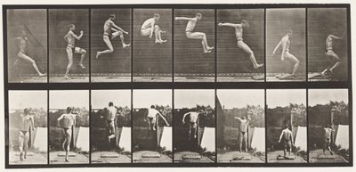 プレート160。ジャンプ;走り幅跳び（靴） 作： Eadweard Muybridge