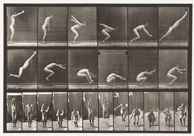 プレート163。ジャンプ。スタンディングブロードジャンプ、1872-1885 作： Eadweard Muybridge