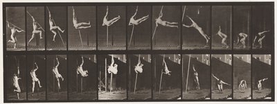 プレート164。ジャンプ。棒高跳び、1872-1885 作： Eadweard Muybridge