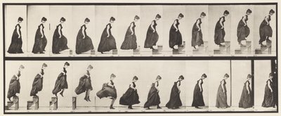 プレート173.昇順ステップとジャンプオフ、1885 作： Eadweard Muybridge