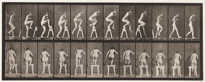 プレート178架台を踏む・越える 作： Eadweard Muybridge
