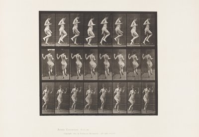 プレート185.左足でホッピング、1885 作： Eadweard Muybridge