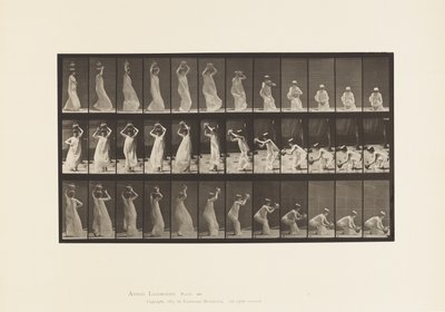 プレート206水がめを頭の上に乗せ、回転させて乗せる 作： Eadweard Muybridge