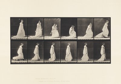 プレート207.ストゥーピングアンドリフティングトレイン、1885 作： Eadweard Muybridge