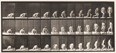 プレート255。ひざまずいて回すことから生じる 作： Eadweard Muybridge