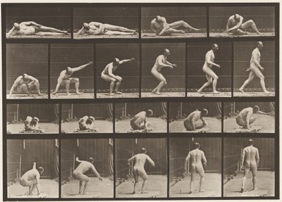 プレート258。地面から立ち上がって立ち去る 作： Eadweard Muybridge