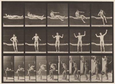 プレート260.ソファーとストレッチングアームズからの出生地、1885 作： Eadweard Muybridge