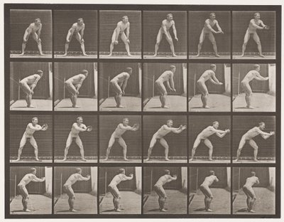 プレート280.Base-ball;キャッチ、1885 作： Eadweard Muybridge