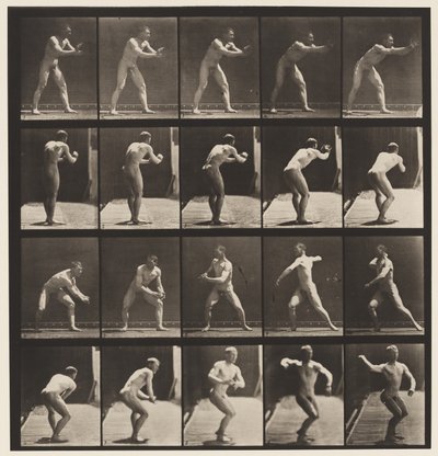 プレート282.Base-ball;捕まえて投げる、1885 作： Eadweard Muybridge