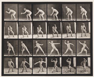 プレート283.Base-ball;捕まえて投げる、1885 作： Eadweard Muybridge