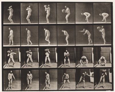 プレート312.75ポンドの岩を持ち上げる 作： Eadweard Muybridge