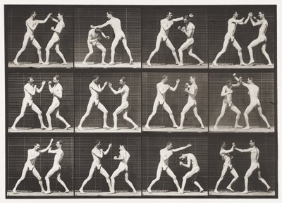 プレート336。ボクシング;オープンハンド（靴） 作： Eadweard Muybridge