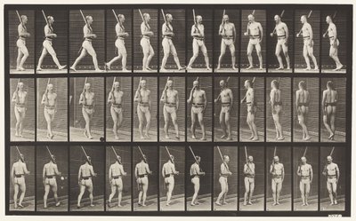プレート355。警備、歩行、方向転換 作： Eadweard Muybridge