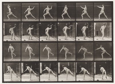 プレート360。槍を投げる、1872〜1885 作： Eadweard Muybridge
