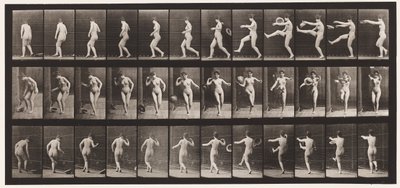 プレート367。蹴る帽子、1872-1885 作： Eadweard Muybridge
