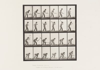 プレート386ピックを使う鉱山労働者 作： Eadweard Muybridge