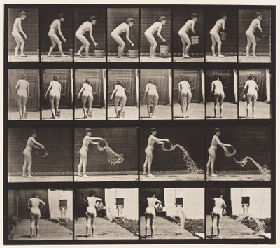 プレート401。水のバケツを空にする 作： Eadweard Muybridge